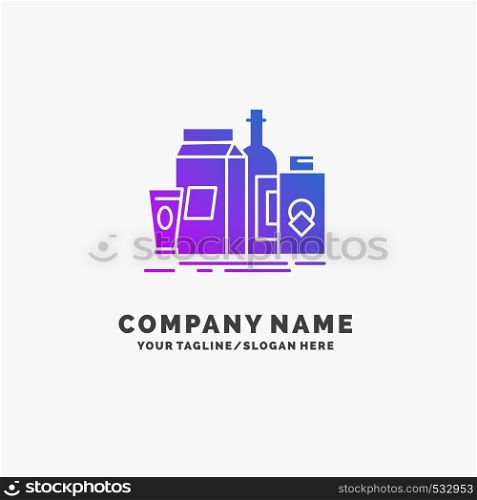 packaging, Branding, marketing, product, bottle Purple Business Logo Template. Place for Tagline.. Vector EPS10 Abstract Template background