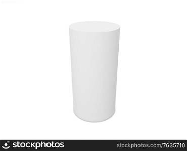 Packaging cylinder on a white background. 3d render illustration.. Packaging cylinder on a white background.