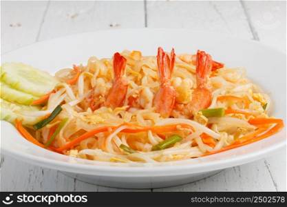 Pad Thai with shrimps, Thailand national dish