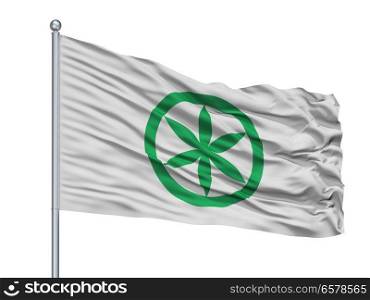 Padanian Nationalistic Flag On Flagpole, Isolated On White Background. Padanian Nationalistic Flag On Flagpole, Isolated On White