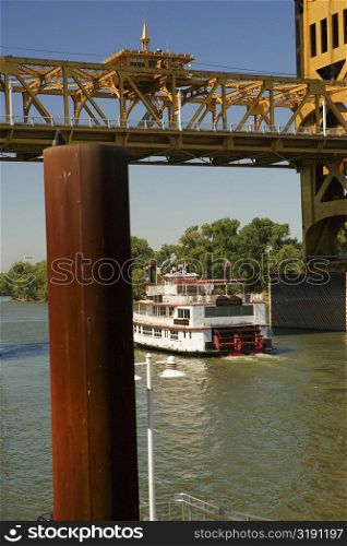 Paddle steamer in a river