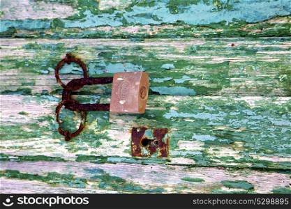 padlock spain brass knocker lanzarote abstract door wood in the green
