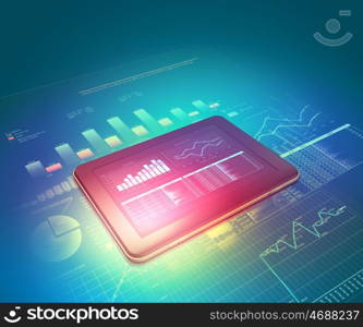 Pads with color diagrams. Pads with color diagrams and color shining on background