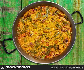 Paella from Spain chicken and rabbit rice recipe from Valencia