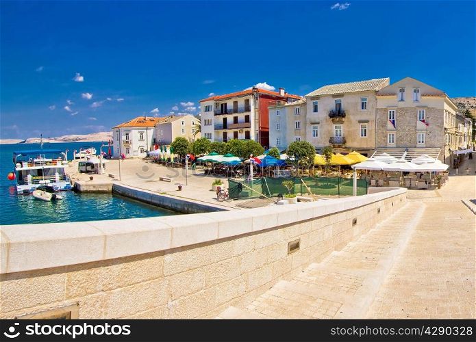 Pag waterfront view from bridge, Dalmatia, croatia