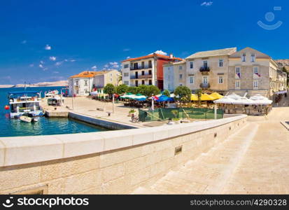 Pag waterfront view from bridge, Dalmatia, croatia
