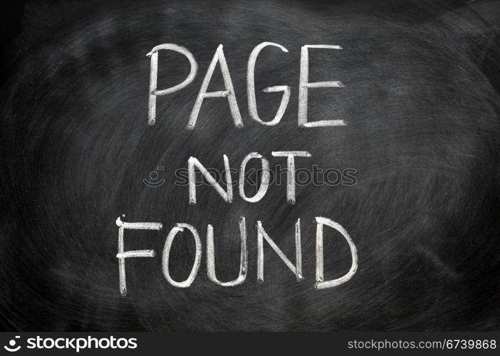 Page not found written in chalk on blackboard