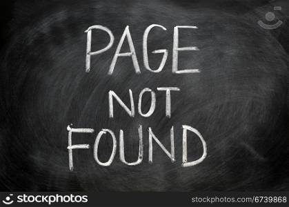 Page not found written in chalk on blackboard