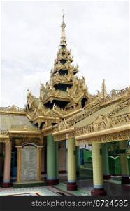 Pagoda and columns on Sagaing Hiill, Mandalay, Myanmar