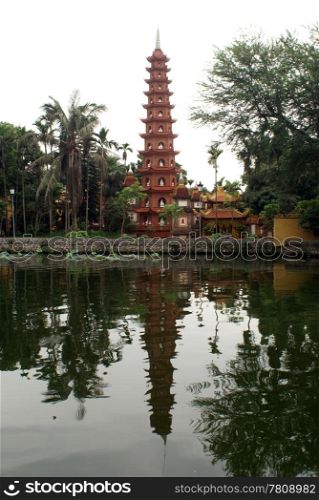 Pagoda Chua Tran Quoc on the lake Ho Tay