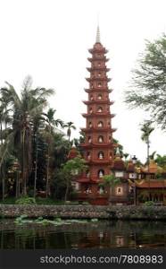 Pagoda Hua Tran Quoc, lake Ho Tay, Hanoi, Vietnam