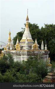 Pagoda in monastery Maha Aungmye Bonzan, Inwa, Mandalay, Myanmar