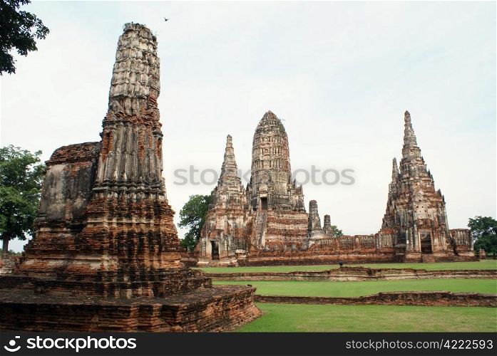 Pagodas in wat Chai Wattanaram in Ayuthaya, central Thailand