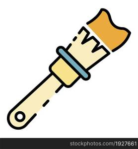 Paint brush icon. Outline paint brush vector icon color flat isolated. Paint brush icon color outline vector