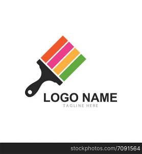 Paint brush Logo Template vector icon Illustration design