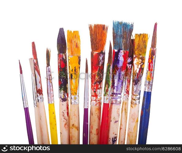 Paint brushes isolated on white background