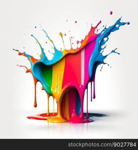 Paint colorful rainbow splash blot. Generative AI. High quality illustration. Paint colorful rainbow splash blot. Generative AI