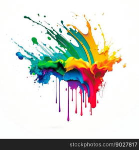 Paint colorful rainbow splash blot. Generative AI. High quality illustration. Paint colorful rainbow splash blot. Generative AI