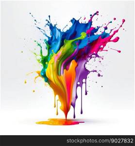 Paint colorful rainbow splash blot. Generative AI. High quality illustration. Paint colorful rainbow splash blot. Generative AI