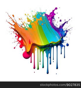 Paint colorful rainbow splash blot. Generative AI. High quality illustration. Paint colorful rainbow splash blot. Generative AI