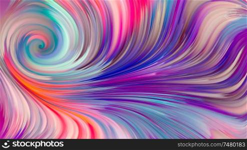 Paint In Motion. Liquid Screen series. Creative arrangement of vibrant flow of hues and gradients to serve as backdrop for projects on art, design and technology