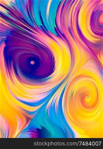 Paint In Motion. Liquid Screen series. Creative arrangement of vibrant flow of hues and gradients to serve as backdrop for projects on art, design and technology
