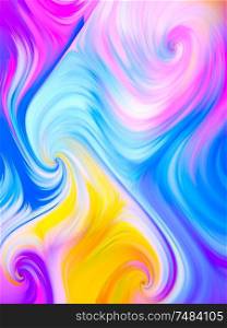Paint In Motion. Visual Perfume series. Interplay of vibrant flow of hues and gradients related to art, design and technology
