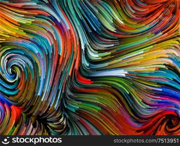 Paint Motion series. Abstract curving color strands on the subject of art, creativity and movement.