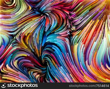 Paint Motion series. Bright curving color strands on the subject of art, creativity and movement.