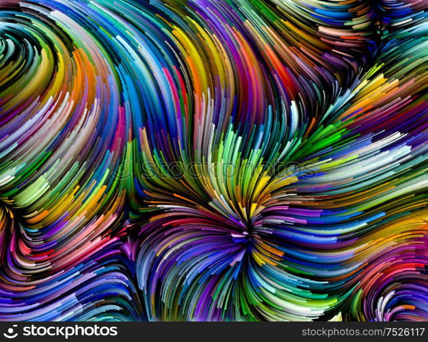 Paint Motion series. Vibrant curving color strands on the subject of art, creativity and movement.