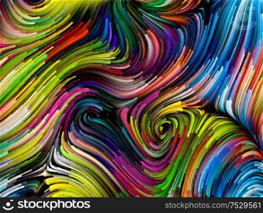 Paint Motion series. Vibrant curving color strands on the subject of art, creativity and movement.