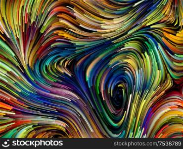 Paint Motion series. Vibrant curving color strands on the subject of art, creativity and movement.