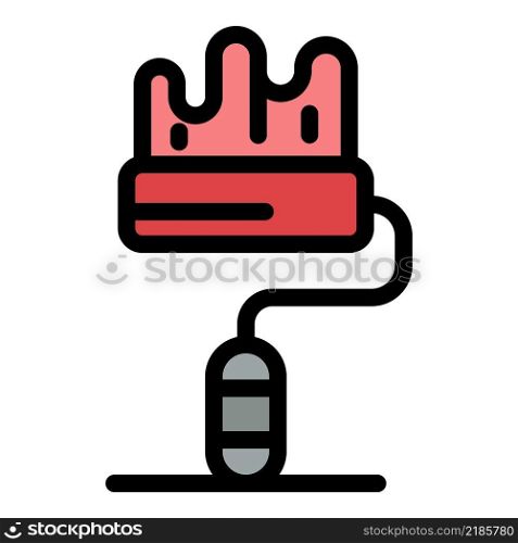 Paint roller icon. Outline paint roller vector icon color flat isolated. Paint roller icon color outline vector