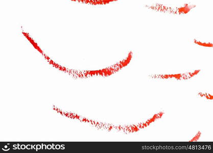 Paint smears. Abstract smears of orange paint on white background