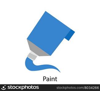 Paint tube icon. Flat color design.