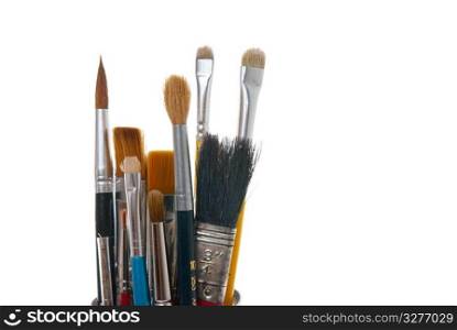 Paintbrushes isolated on white background.