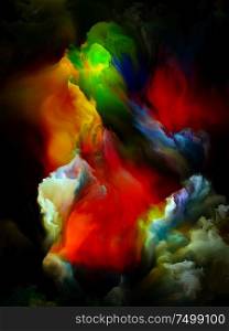 Painted Clouds series. Creative abstraction of colorful oils on the subject of creativity and art.