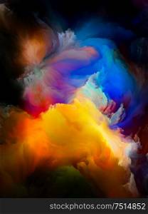 Painted Clouds series. Creative abstraction of colorful oils on the subject of creativity and art.