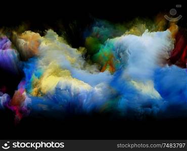 Painted Clouds series. Swatches of abstract hues fused on digital canvas.