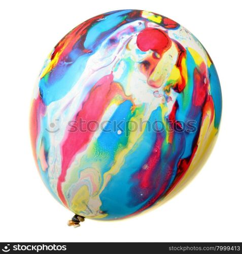 Painted colorful balloon isolated over the white background