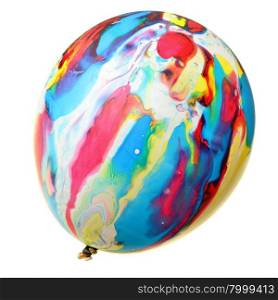 Painted colorful balloon isolated over the white background