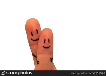 Painted couple of finger isolated on white background