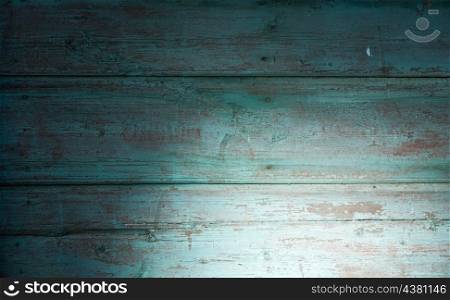 painted in green wooden plank background