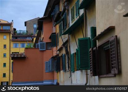 Painted shutters on the Ponte Vecchio, Florence, Italy