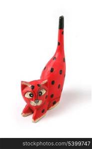 Painted wooden cat