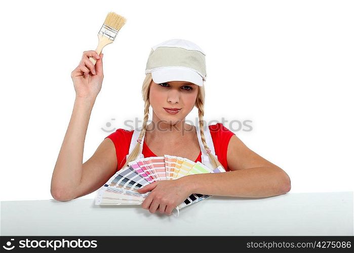 Painter with color chart