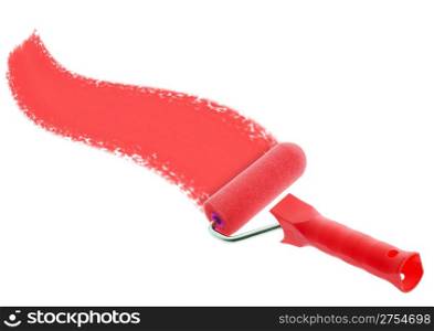 Painting brush - roll. The tool for painting. It is isolated on a white background