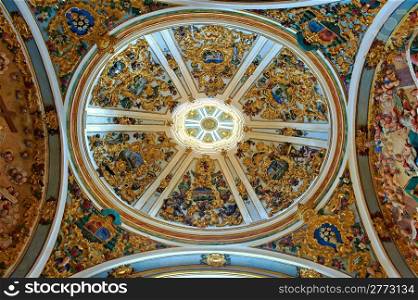 Painting Ceiling in Catholic Cathedral of Burgos, Spain