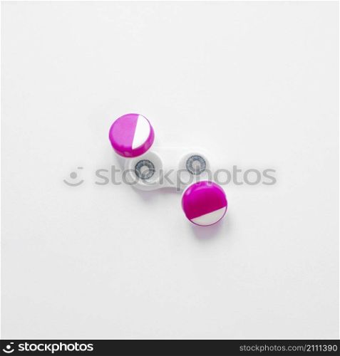 pair contact lenses white background