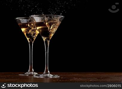 Pair glass of martini
